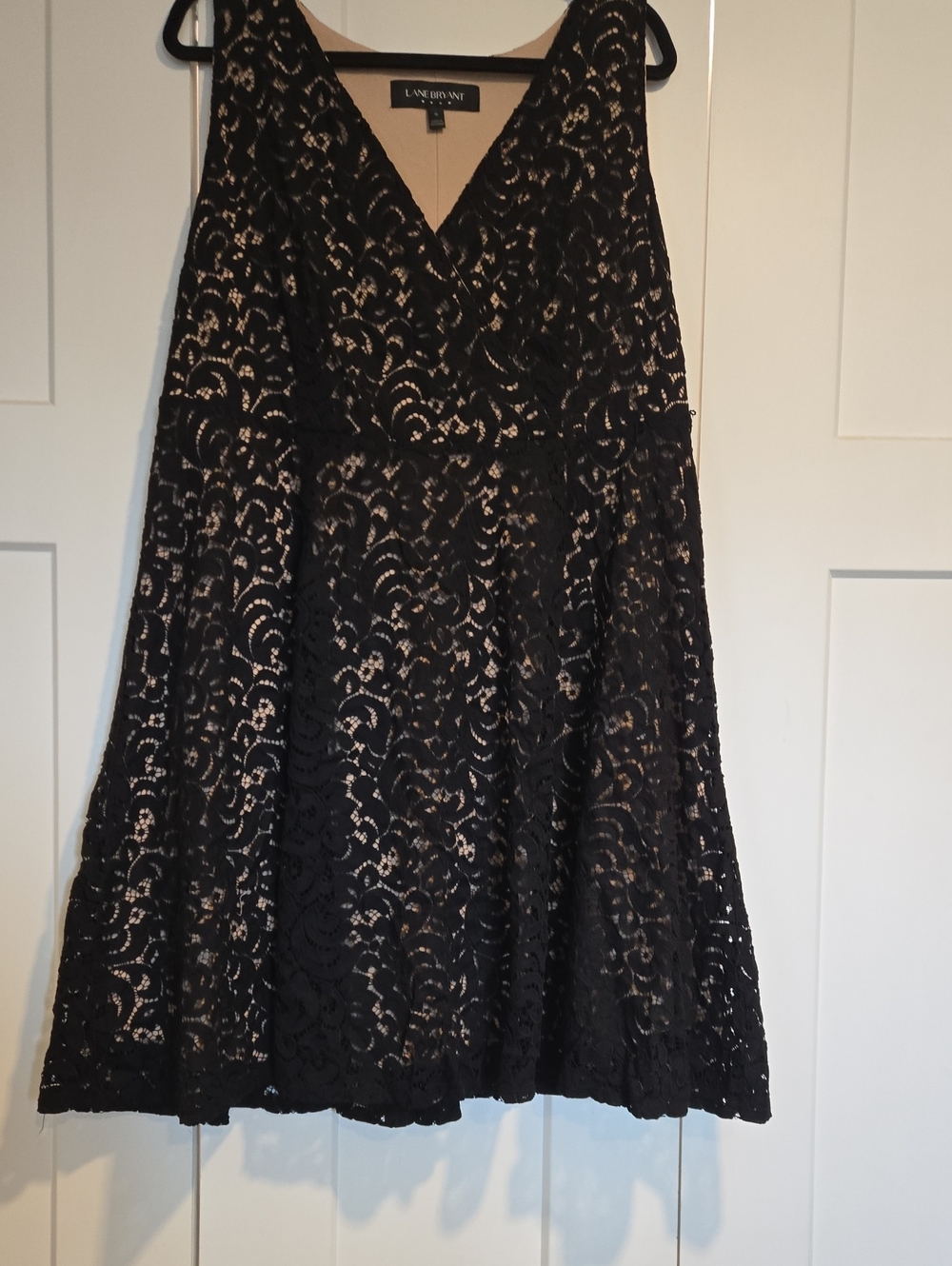 Lane Bryant Black Lace V-Neck Fit & Flare Dress